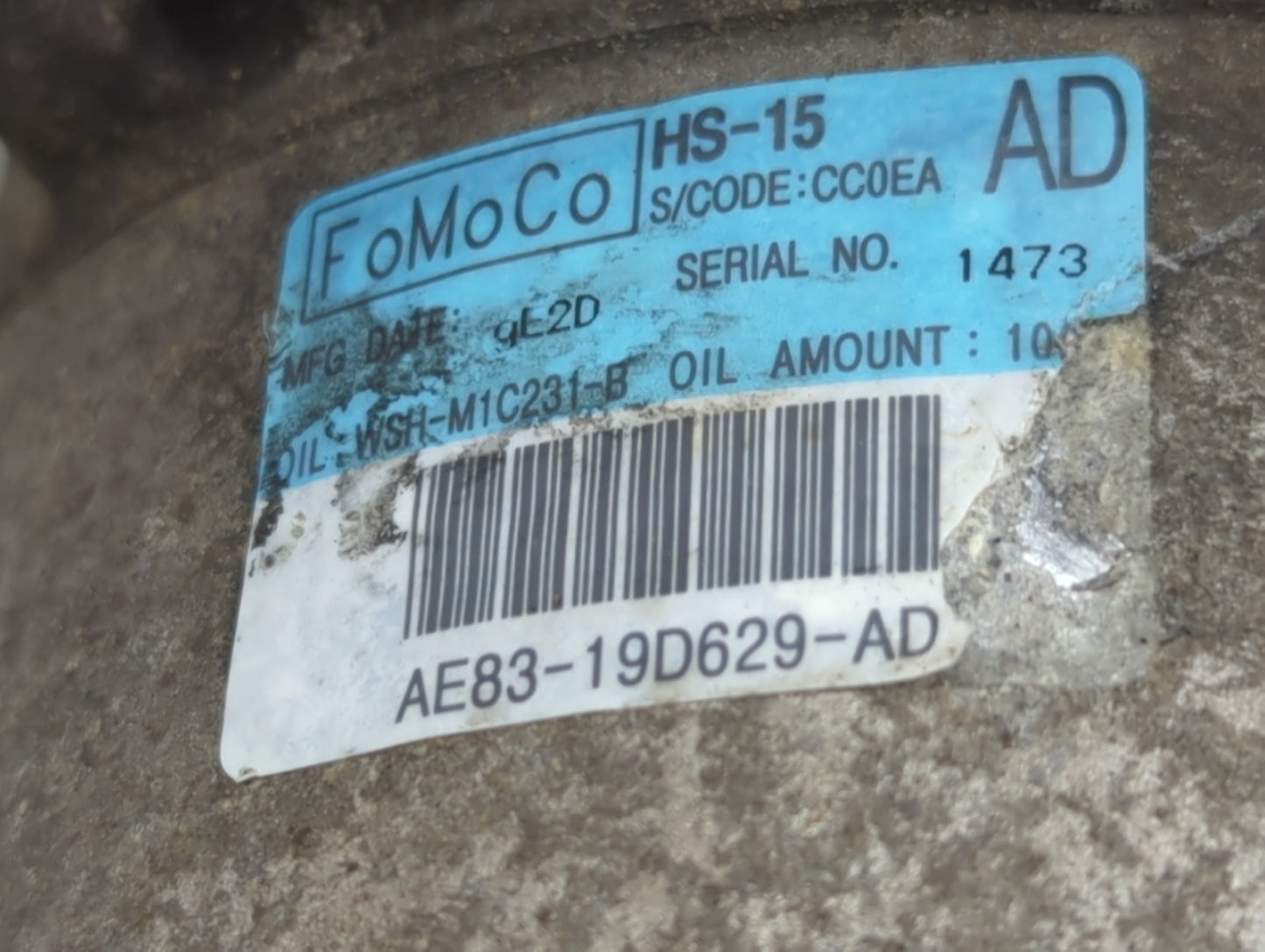 2011-2013 Ford Fiesta Air Conditioning A/c Ac Compressor Oem - Oemusedautoparts1.com
