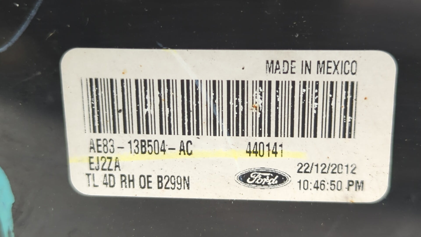 2013 Ford Fiesta Tail Light Assembly Passenger Right OEM P/N:AE83-13B504-AC Fits OEM Used Auto Parts - Oemusedautoparts1.com