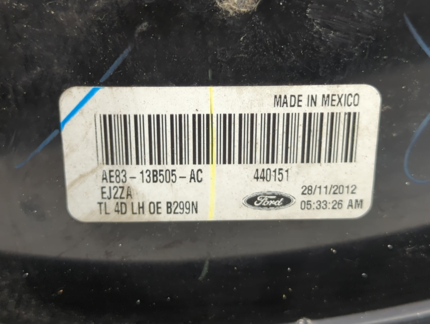 2011-2013 Ford Fiesta Tail Light Assembly Driver Left OEM P/N:AE83-13B505-AC Fits Fits 2011 2012 2013 OEM Used Auto Parts - 