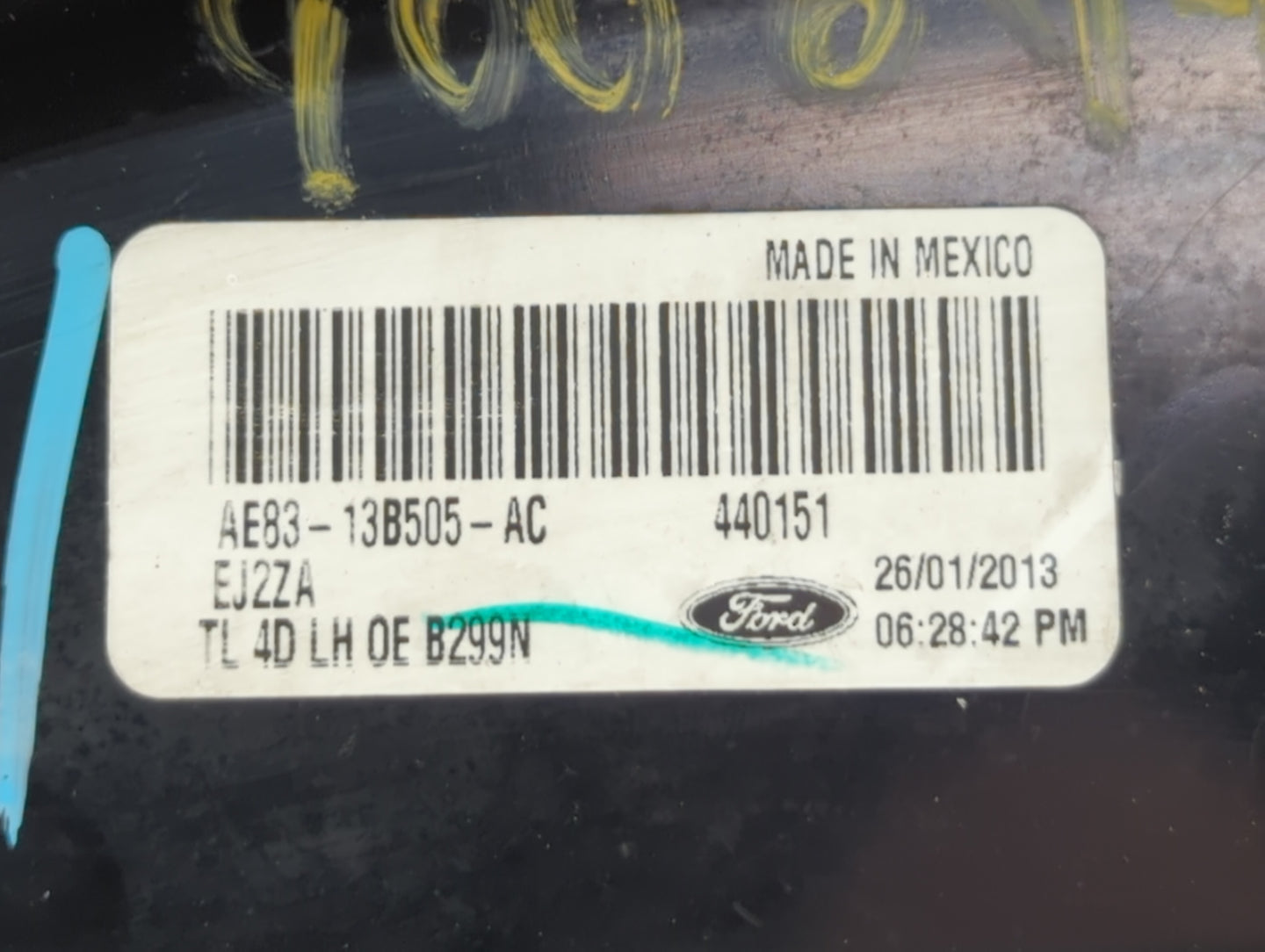 2011-2013 Ford Fiesta Tail Light Assembly Driver Left OEM P/N:AE83-13B505-AC Fits Fits 2011 2012 2013 OEM Used Auto Parts - 