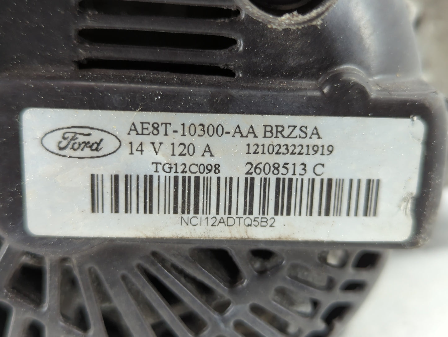 2011-2019 Ford Fiesta Alternator Replacement Generator Charging Assembly Engine OEM P/N:AE8T-10300-AA Fits OEM Used Auto Par