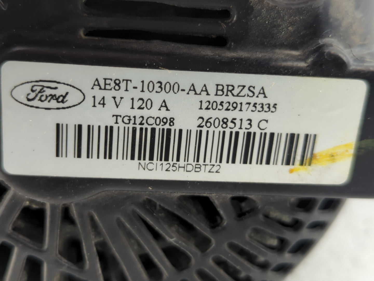 2011-2019 Ford Fiesta Alternator Replacement Generator Charging Assembly Engine OEM P/N:AE8T-10300-AA Fits OEM Used Auto Par