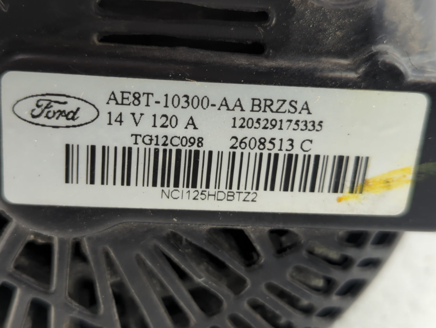 2011-2019 Ford Fiesta Alternator Replacement Generator Charging Assembly Engine OEM P/N:AE8T-10300-AA Fits OEM Used Auto Par