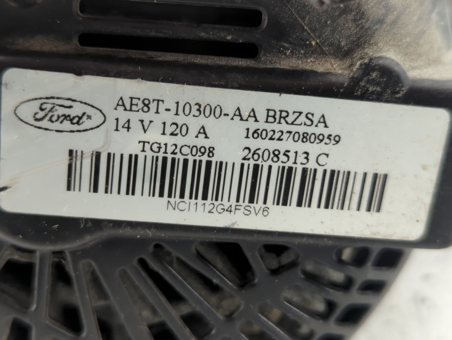 2011-2019 Ford Fiesta Alternator Replacement Generator Charging Assembly Engine OEM P/N:AE8T-10300-AA Fits OEM Used Auto Par