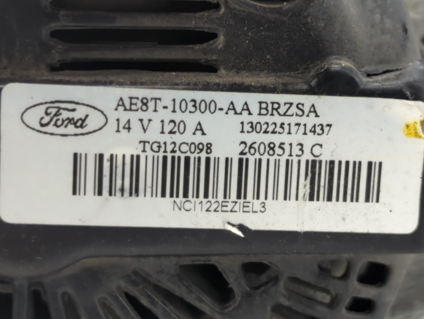 2011-2019 Ford Fiesta Alternator Replacement Generator Charging Assembly Engine OEM P/N:AE8T-A0300-AA Fits OEM Used Auto Par