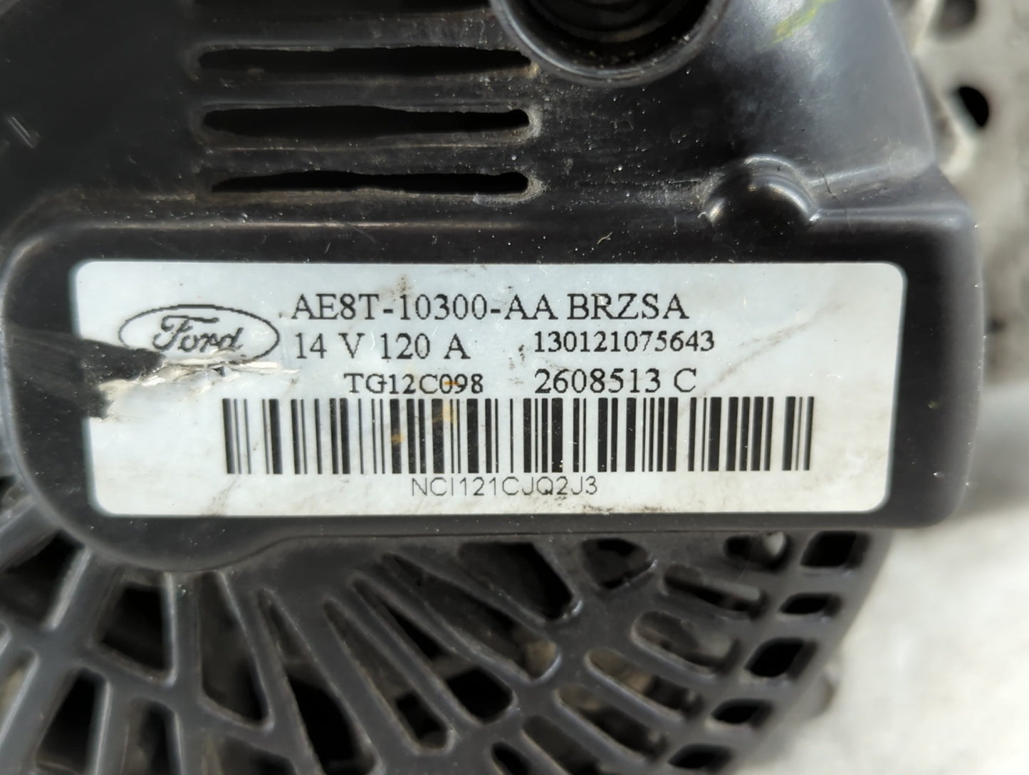2011-2019 Ford Fiesta Alternator Replacement Generator Charging Assembly Engine OEM P/N:2608513 C AE8T-10300-AA Fits OEM Use