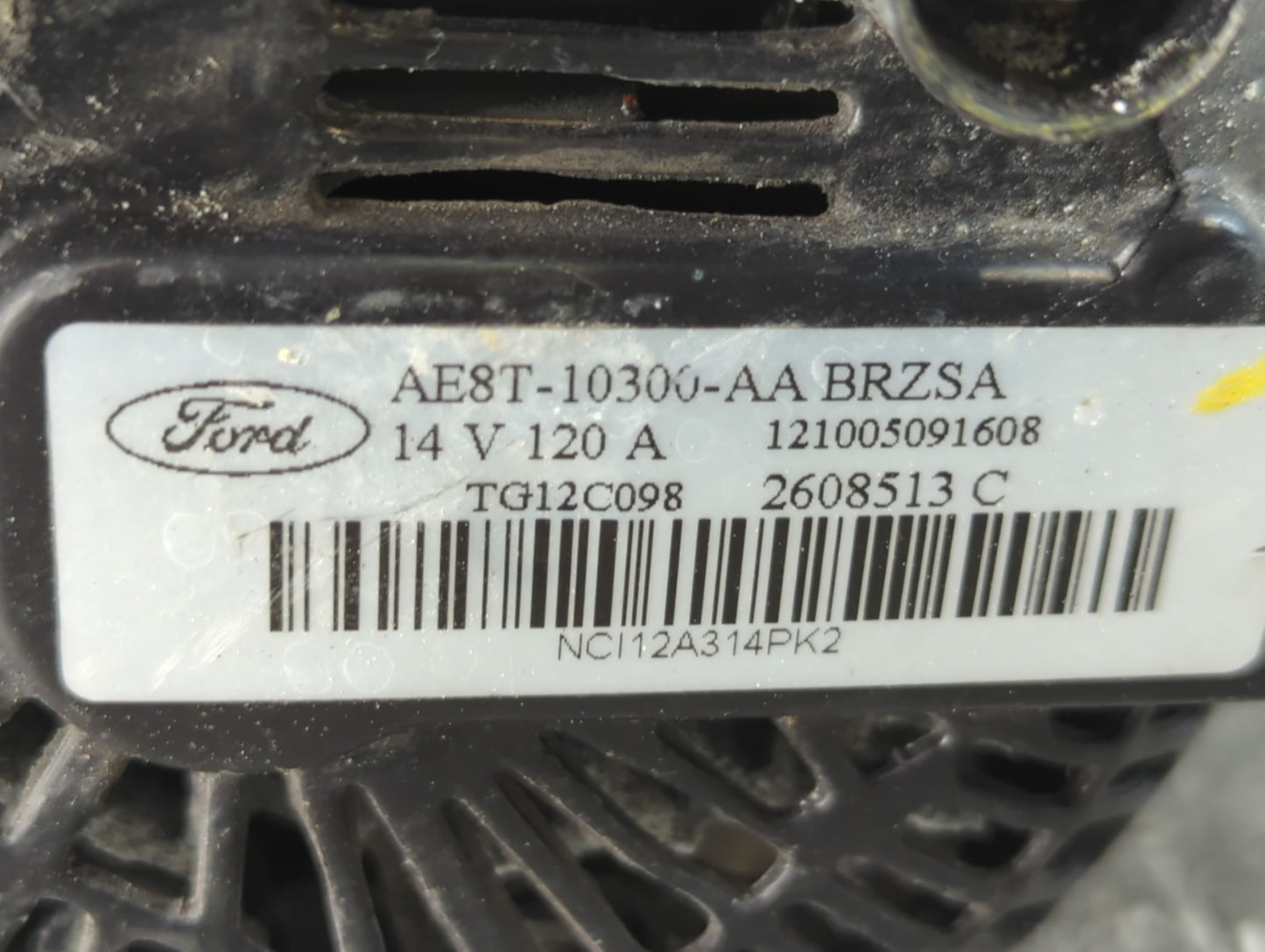 2011-2019 Ford Fiesta Alternator Replacement Generator Charging Assembly Engine OEM P/N:AE8T-10300-AA Fits OEM Used Auto Par