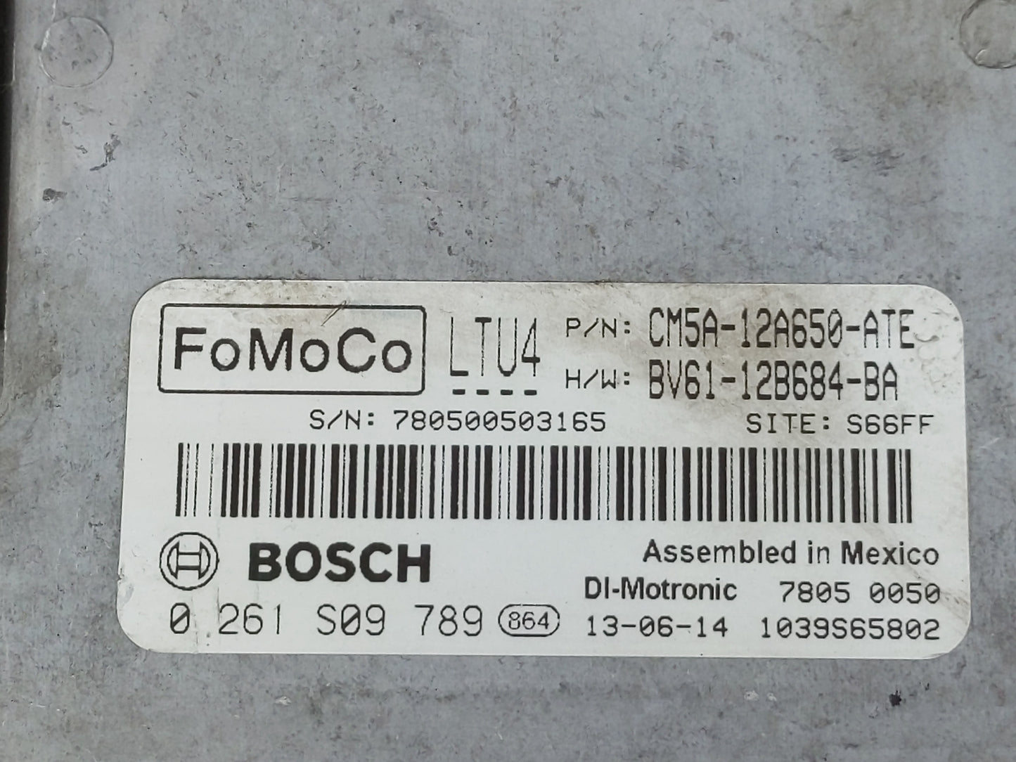 2012-2013 Ford Focus PCM Engine Control Computer ECU ECM PCU OEM P/N:CM5A-12A650-ATE Fits Fits 2012 2013 OEM Used Auto Parts