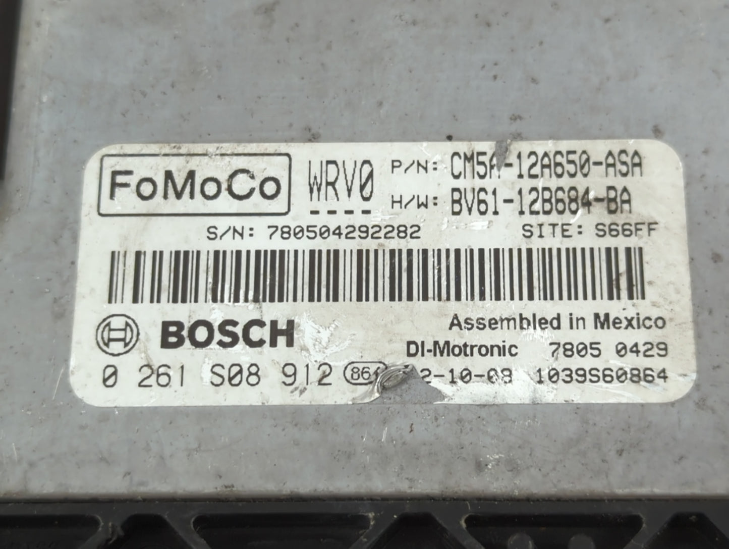 2012-2013 Ford Focus PCM Engine Control Computer ECU ECM PCU OEM P/N:CM5A-12A650-ASA Fits Fits 2012 2013 OEM Used Auto Parts