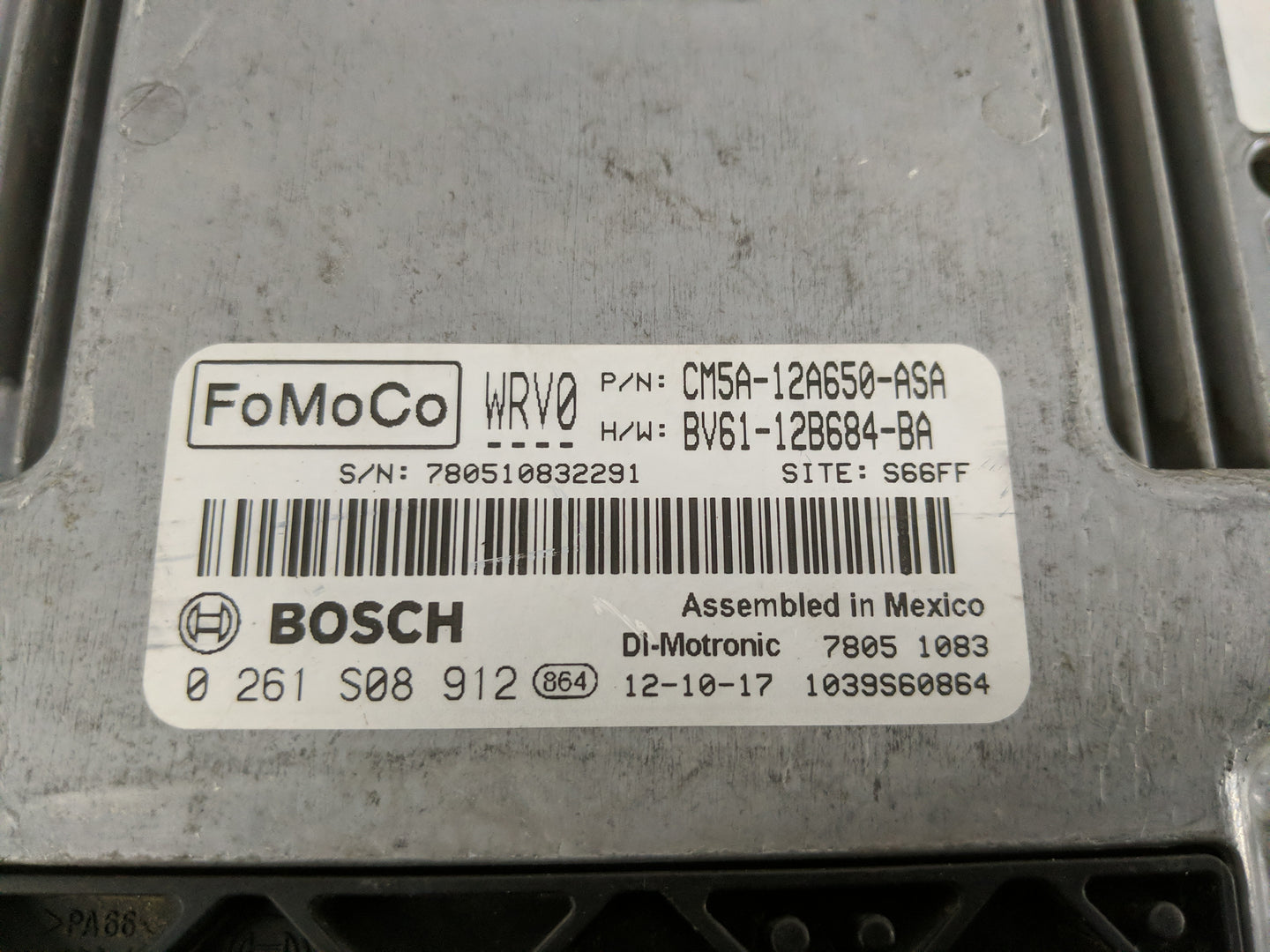 2012-2013 Ford Focus PCM Engine Control Computer ECU ECM PCU OEM P/N:CM5A-12A650-ASA 0 261 S08 912 Fits Fits 2012 2013 OEM U
