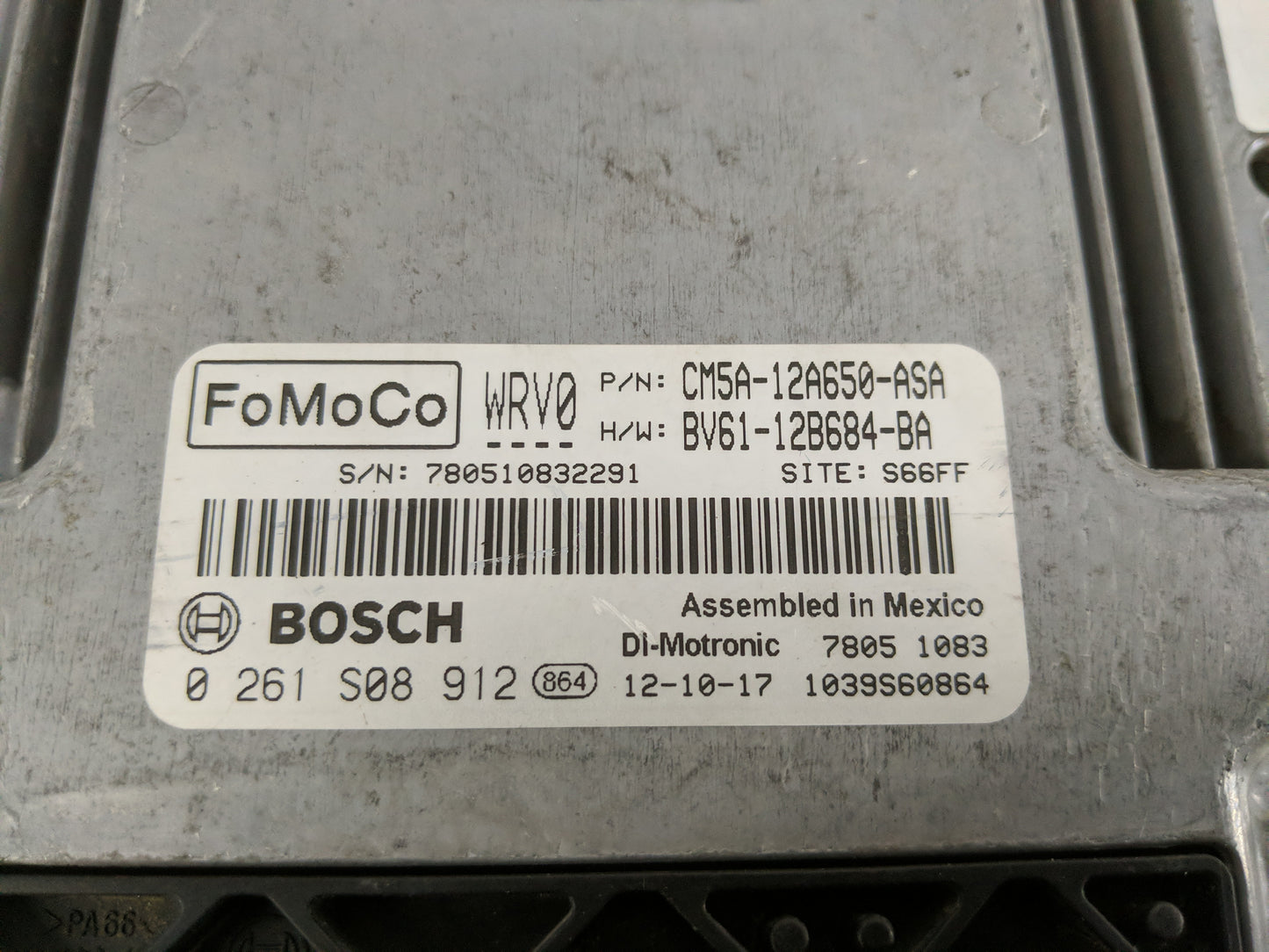 2012-2013 Ford Focus PCM Engine Control Computer ECU ECM PCU OEM P/N:CM5A-12A650-ASA 0 261 S08 912 Fits Fits 2012 2013 OEM U
