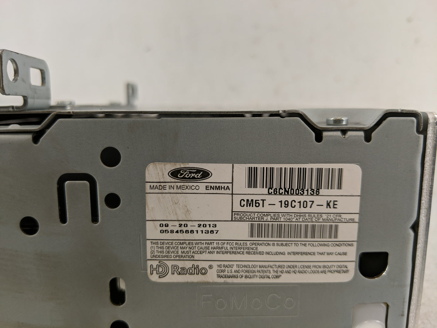 2012-2014 Ford Focus Radio AM FM Cd Player Receiver Replacement P/N:058456611367 CM5T-19C107-KE Fits Fits 2012 2013 2014 OEM