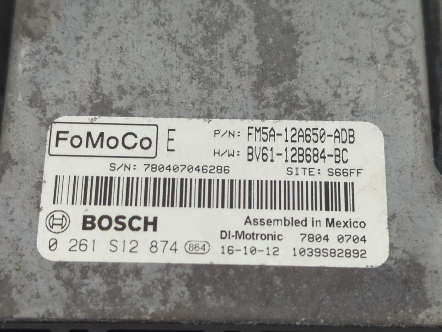2013-2018 Ford Focus PCM Engine Control Computer ECU ECM PCU OEM P/N:FM5A-12A650-ADB 0 261 S12 874 Fits OEM Used Auto Parts 