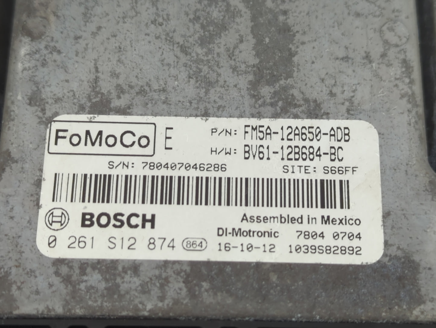 2013-2018 Ford Focus PCM Engine Control Computer ECU ECM PCU OEM P/N:FM5A-12A650-ADB 0 261 S12 874 Fits OEM Used Auto Parts 