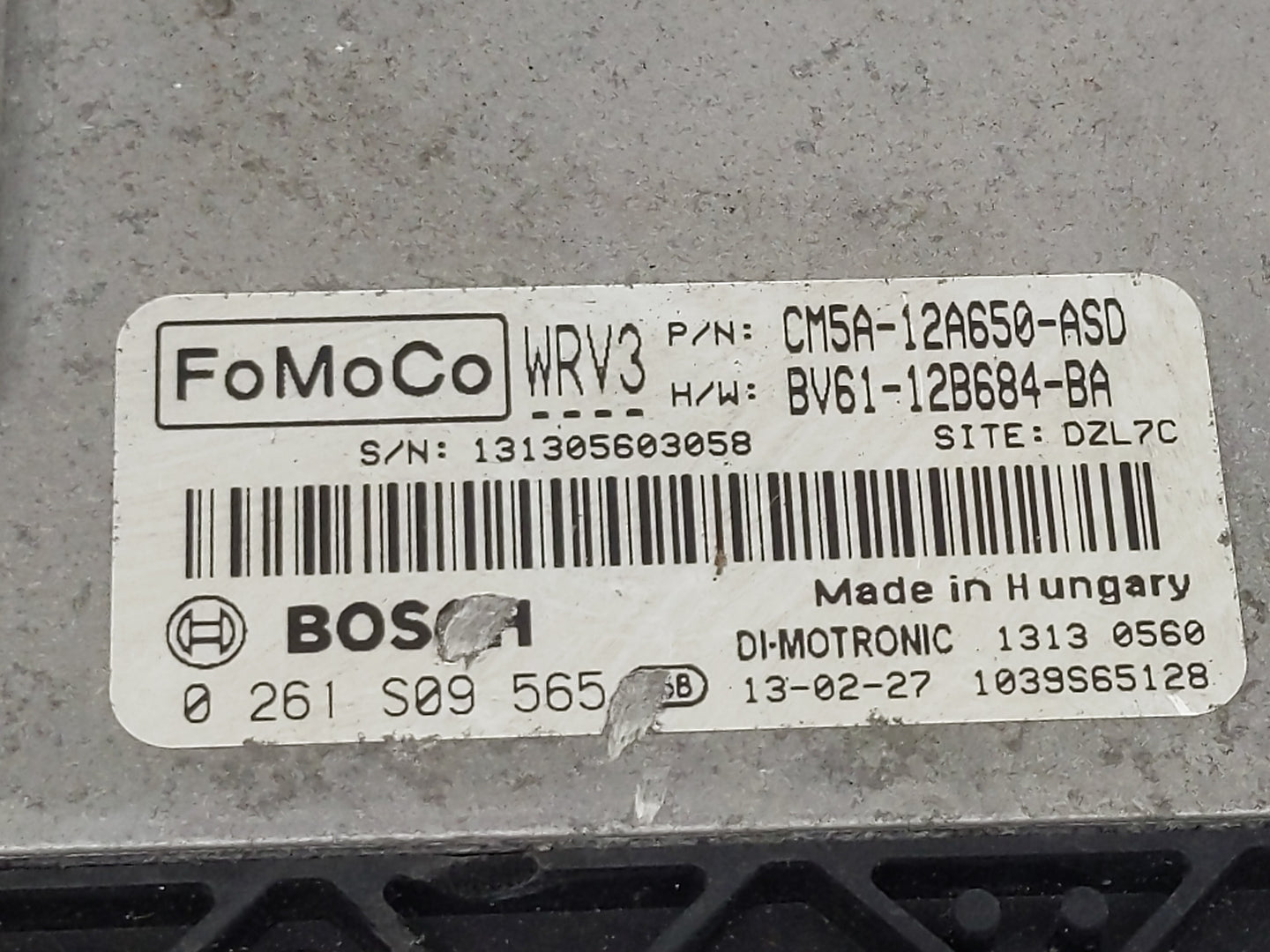 2012-2013 Ford Focus PCM Engine Control Computer ECU ECM PCU OEM P/N:CM5A-12A650-ASD 0 261 S09 565 Fits Fits 2012 2013 OEM U