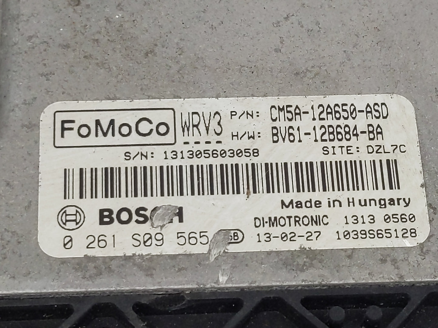 2012-2013 Ford Focus PCM Engine Control Computer ECU ECM PCU OEM P/N:CM5A-12A650-ASD 0 261 S09 565 Fits Fits 2012 2013 OEM U