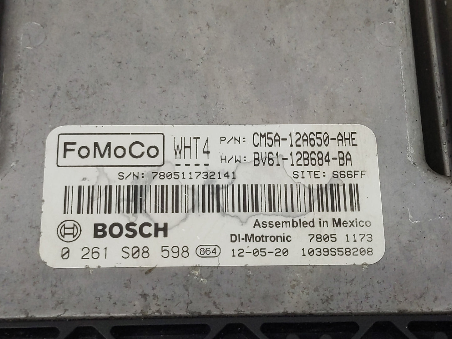 2012-2013 Ford Focus PCM Engine Control Computer ECU ECM PCU OEM P/N:CM5A-12A650-AHE 0 261 S08 598 Fits Fits 2012 2013 OEM U