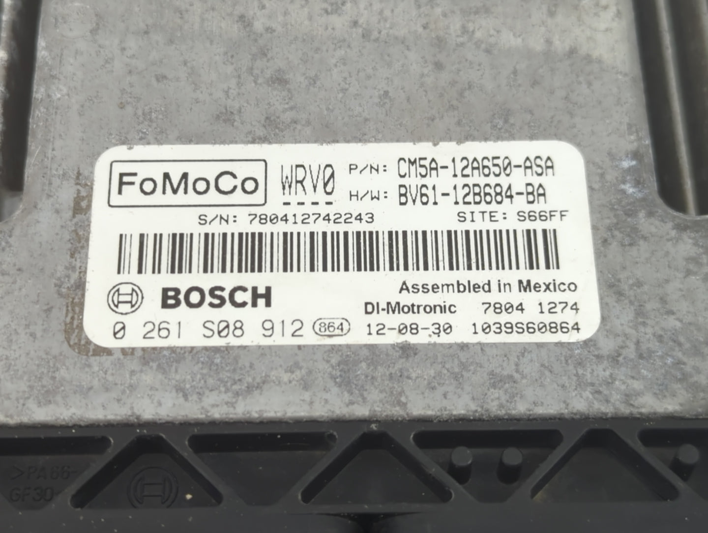 2012-2013 Ford Focus PCM Engine Control Computer ECU ECM PCU OEM P/N:CM5A-12A650-ASA 0 261 S08 912 Fits Fits 2012 2013 OEM U