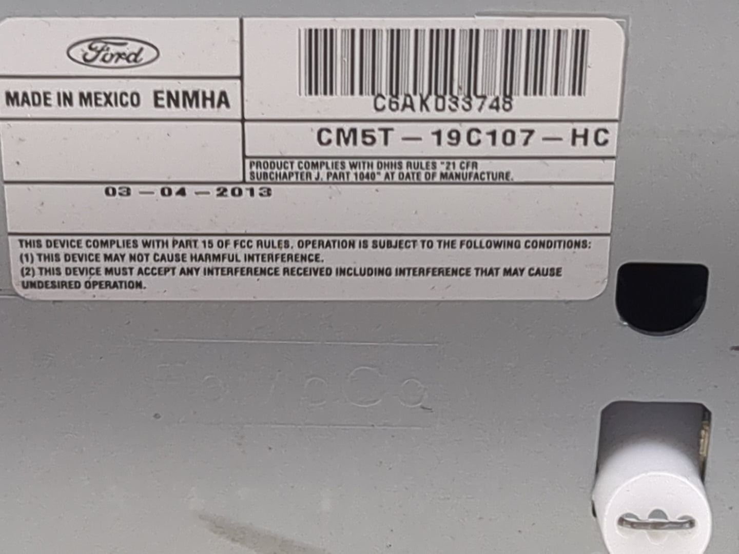 2013 Ford Focus Radio AM FM Cd Player Receiver Replacement P/N:CM5T-19C107-HC Fits OEM Used Auto Parts - Oemusedautoparts1.c