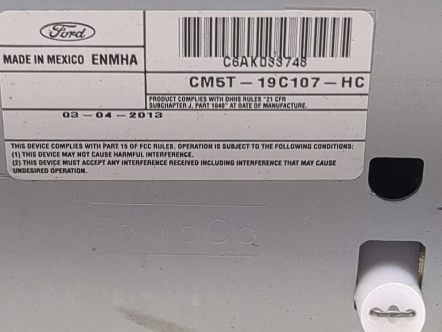 2013 Ford Focus Radio AM FM Cd Player Receiver Replacement P/N:CM5T-19C107-HC Fits OEM Used Auto Parts - Oemusedautoparts1.c