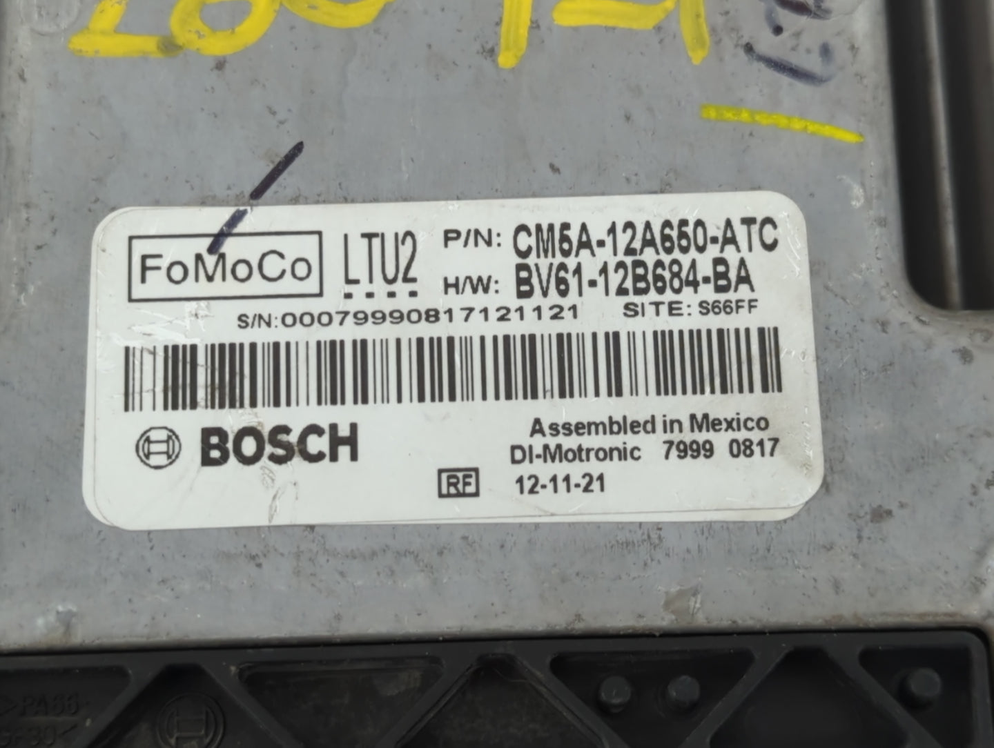 2012-2013 Ford Focus PCM Engine Control Computer ECU ECM PCU OEM P/N:BV61-12B684-ATC CM5A-12A650-BA Fits Fits 2012 2013 OEM 