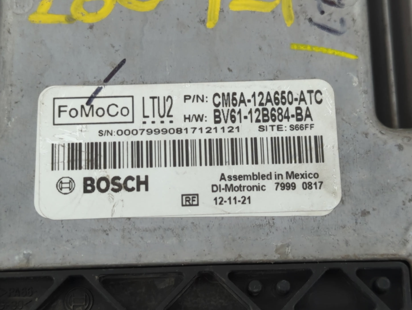 2012-2013 Ford Focus PCM Engine Control Computer ECU ECM PCU OEM P/N:BV61-12B684-ATC CM5A-12A650-BA Fits Fits 2012 2013 OEM 