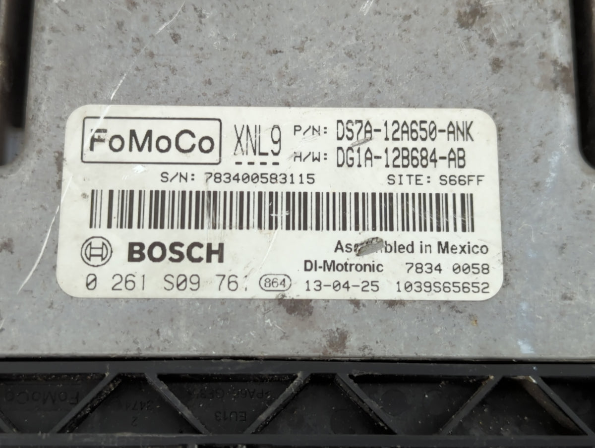 2013 Ford Fusion PCM Engine Control Computer ECU ECM PCU OEM P/N:DS7A-12A650-ANK OEM Used Auto Parts - Oemusedautoparts1.com