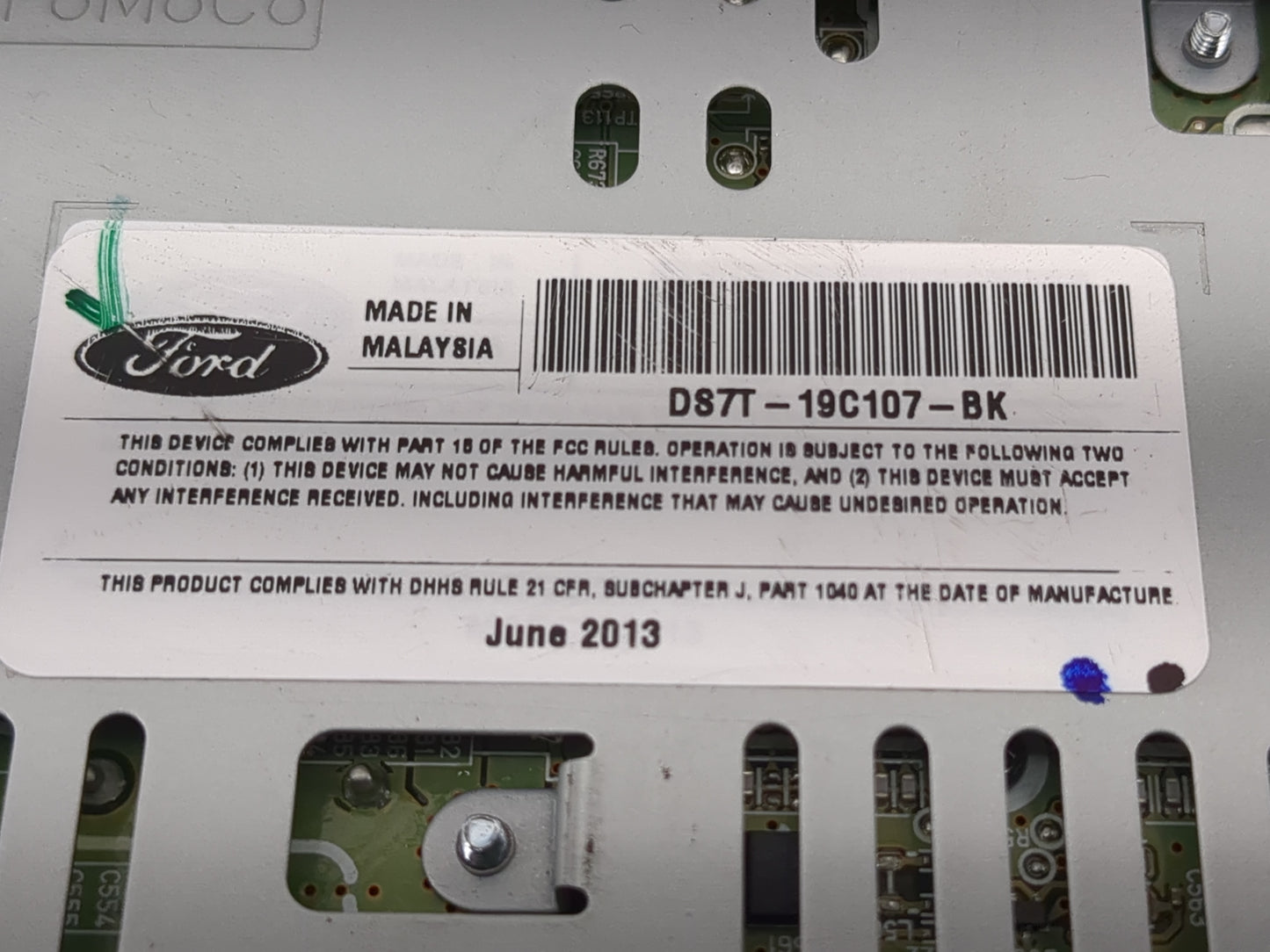 2013-2015 Ford Fusion Radio AM FM Cd Player Receiver Replacement P/N:DS7T-19C107-BK Fits Fits 2013 2014 2015 OEM Used Auto P