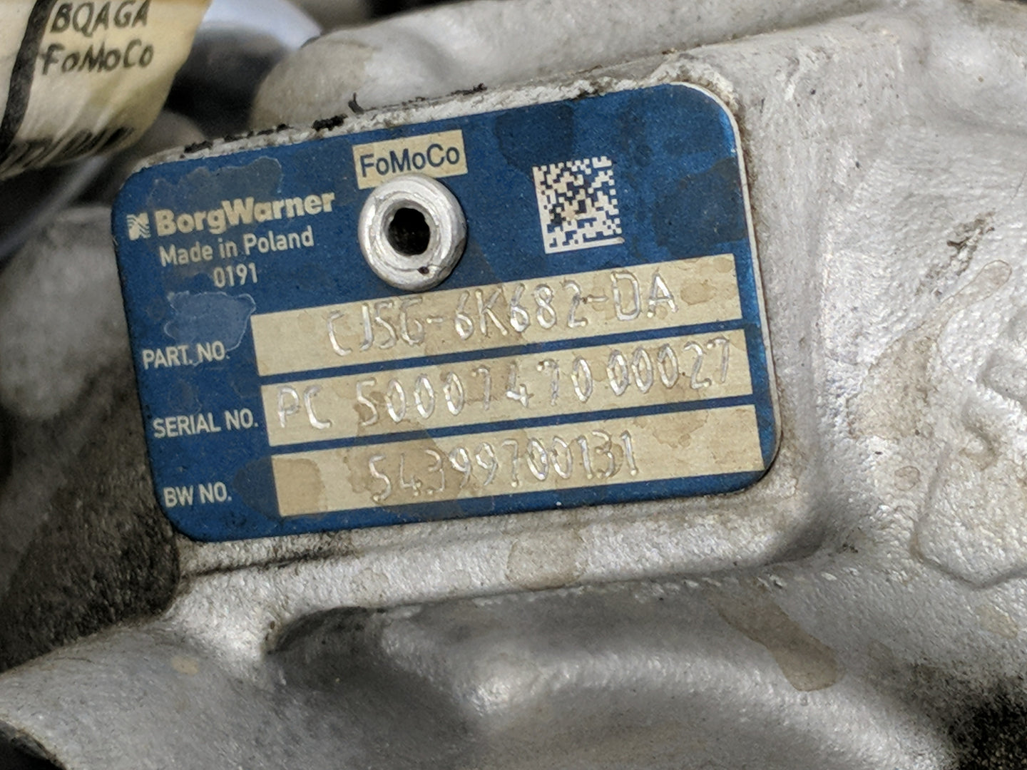 2013 Ford Fusion Turbocharger Turbo Charger Super Charger Supercharger - Oemusedautoparts1.com