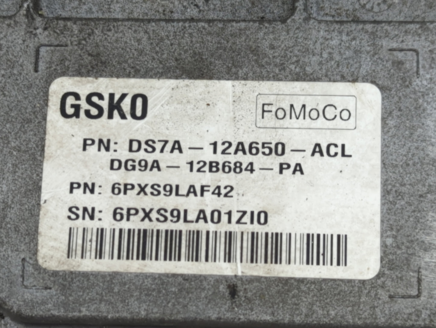2013 Ford Fusion PCM Engine Control Computer ECU ECM PCU OEM P/N:DG9A-12B684-PA DS7A-12A650-ACL Fits OEM Used Auto Parts - O