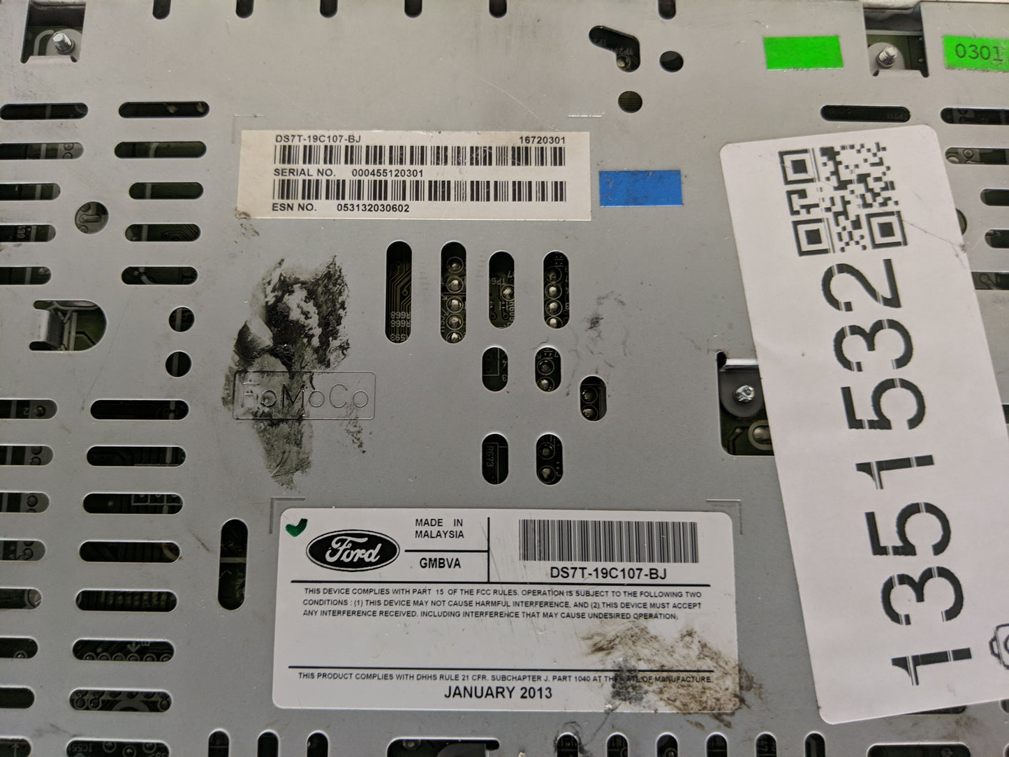 2013-2015 Ford Fusion Radio AM FM Cd Player Receiver Replacement P/N:DS7T-19C107-BJ Fits Fits 2013 2014 2015 OEM Used Auto P