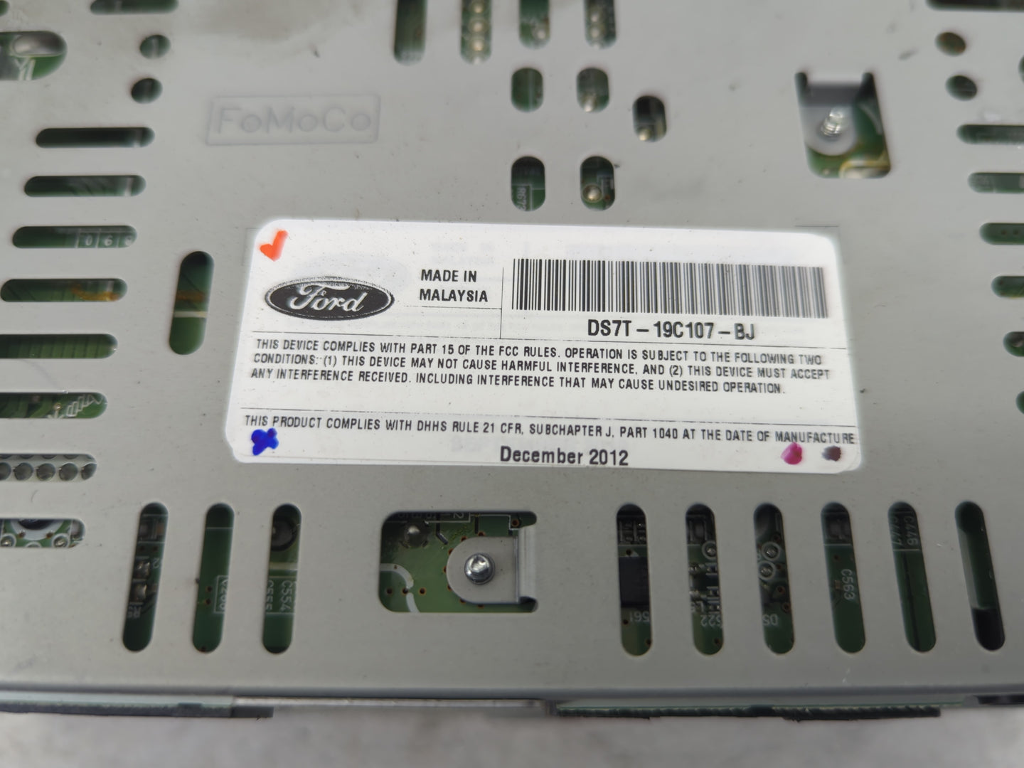 2013-2015 Ford Fusion Radio AM FM Cd Player Receiver Replacement P/N:DS7T-19C107-BJ Fits Fits 2013 2014 2015 OEM Used Auto P