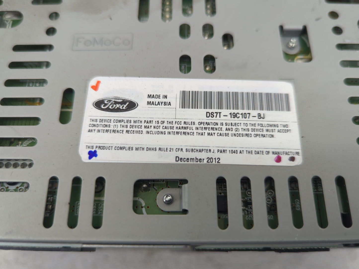 2013-2015 Ford Fusion Radio AM FM Cd Player Receiver Replacement P/N:DS7T-19C107-BJ Fits Fits 2013 2014 2015 OEM Used Auto P