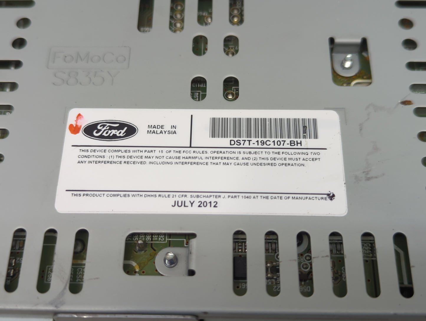 2013-2015 Ford Fusion Radio AM FM Cd Player Receiver Replacement P/N:DS7T-19C107-BH Fits Fits 2013 2014 2015 OEM Used Auto P
