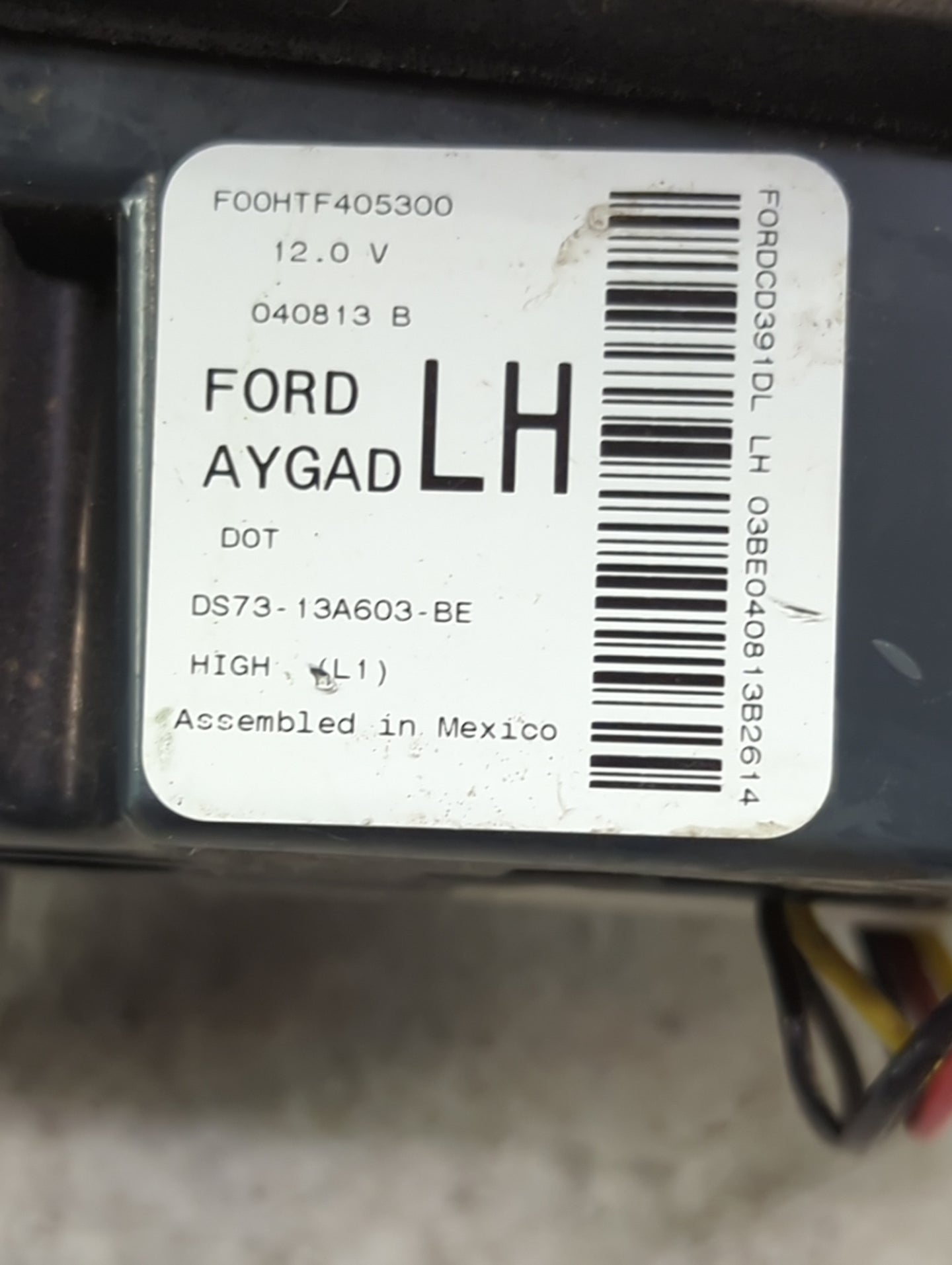 2013-2016 Ford Fusion Tail Light Assembly Driver Left OEM P/N:DS73-13A603-BE Fits Fits 2013 2014 2015 2016 OEM Used Auto Par