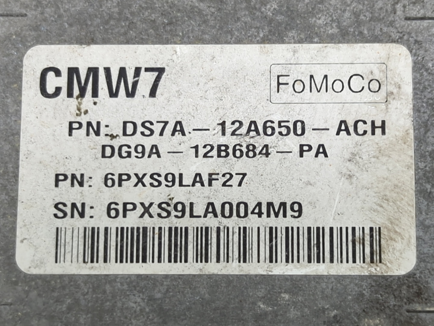 2013 Ford Fusion PCM Engine Control Computer ECU ECM PCU OEM P/N:DS7A-12A650-ACH DG9A-12B684-PA, 6PXS9LAF27 Fits OEM Used Au