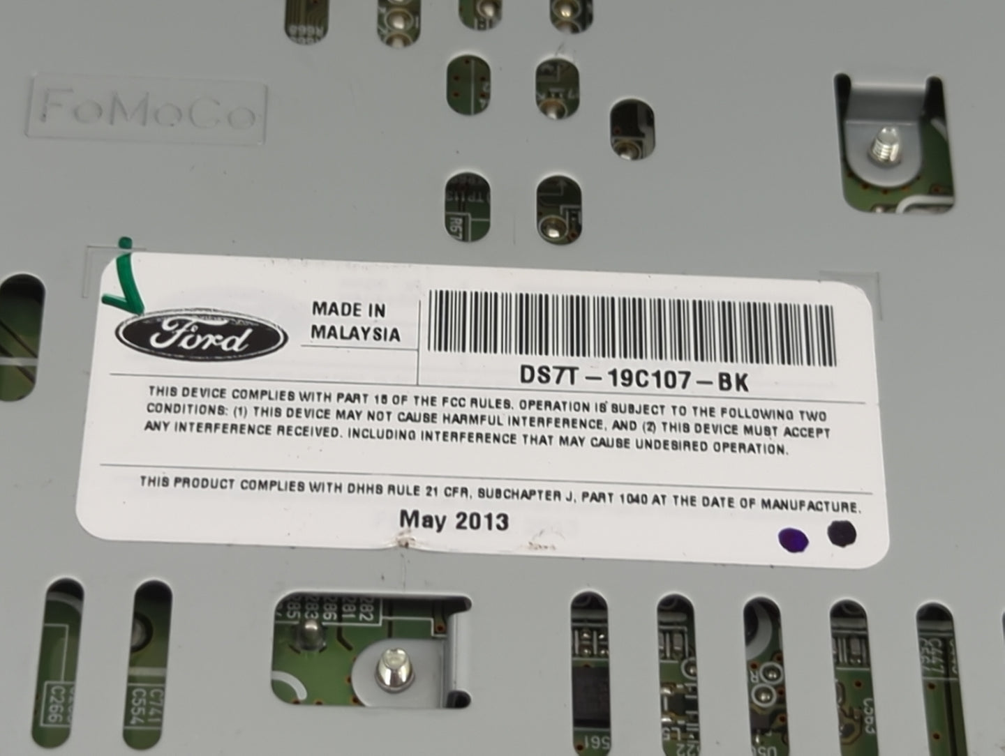 2013 Ford Fusion Radio AM FM Cd Player Receiver Replacement P/N:DS7T-19C107-BK Fits OEM Used Auto Parts - Oemusedautoparts1.