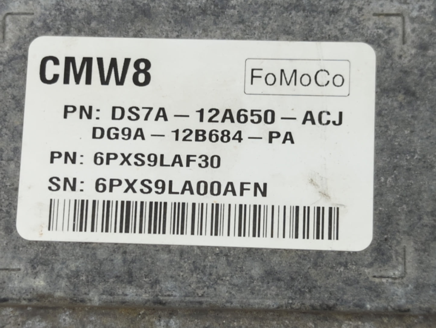 2013 Ford Fusion PCM Engine Control Computer ECU ECM PCU OEM P/N:DS7A-12A650-ACJ DG9A-12B684-PA, 6PXS9LAF30 Fits OEM Used Au