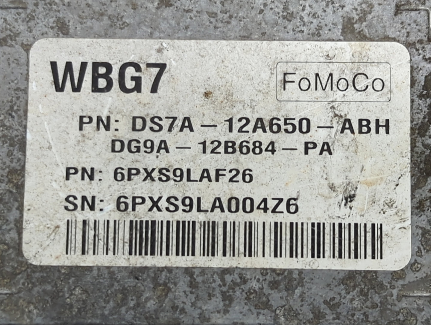 2013 Ford Fusion PCM Engine Control Computer ECU ECM PCU OEM P/N:DS7A-12A650-ABH DG9A-12B684-PA, 6PXS9LAF26, 6PXS9LA004Z6 Fi