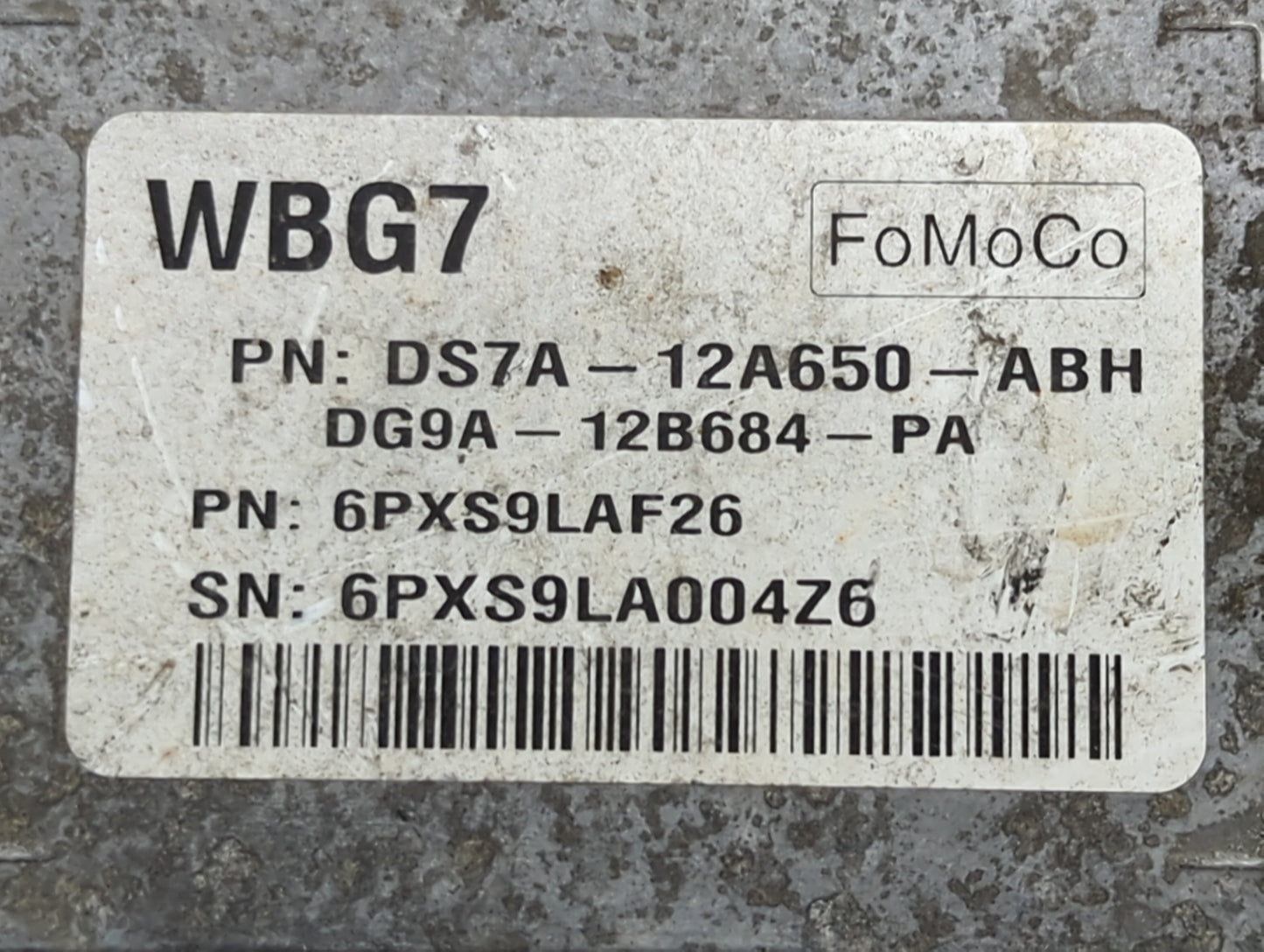 2013 Ford Fusion PCM Engine Control Computer ECU ECM PCU OEM P/N:DS7A-12A650-ABH DG9A-12B684-PA, 6PXS9LAF26, 6PXS9LA004Z6 Fi