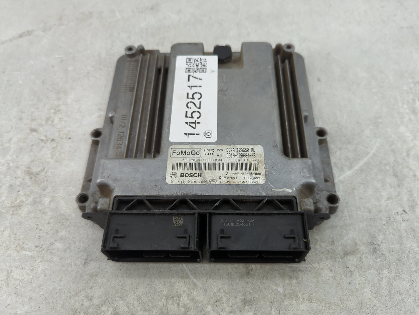 2013 Ford Fusion PCM Engine Control Computer ECU ECM PCU OEM P/N:DS7A-12A650-RL DG1A-12B684-AB, 0261S09584 Fits OEM Used Aut