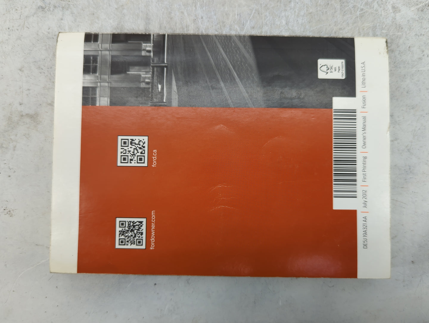 2013 Ford Fusion Owners Manual Book Guide P/N:DE5J19A321AA OEM Used Auto Parts - Oemusedautoparts1.com