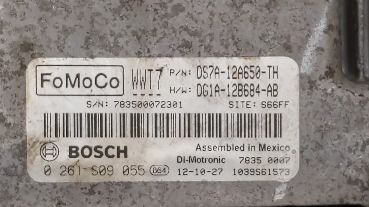2013 Ford Fusion PCM Engine Control Computer ECU ECM PCU OEM P/N:DS7A-12A650-TH Fits OEM Used Auto Parts - Oemusedautoparts1