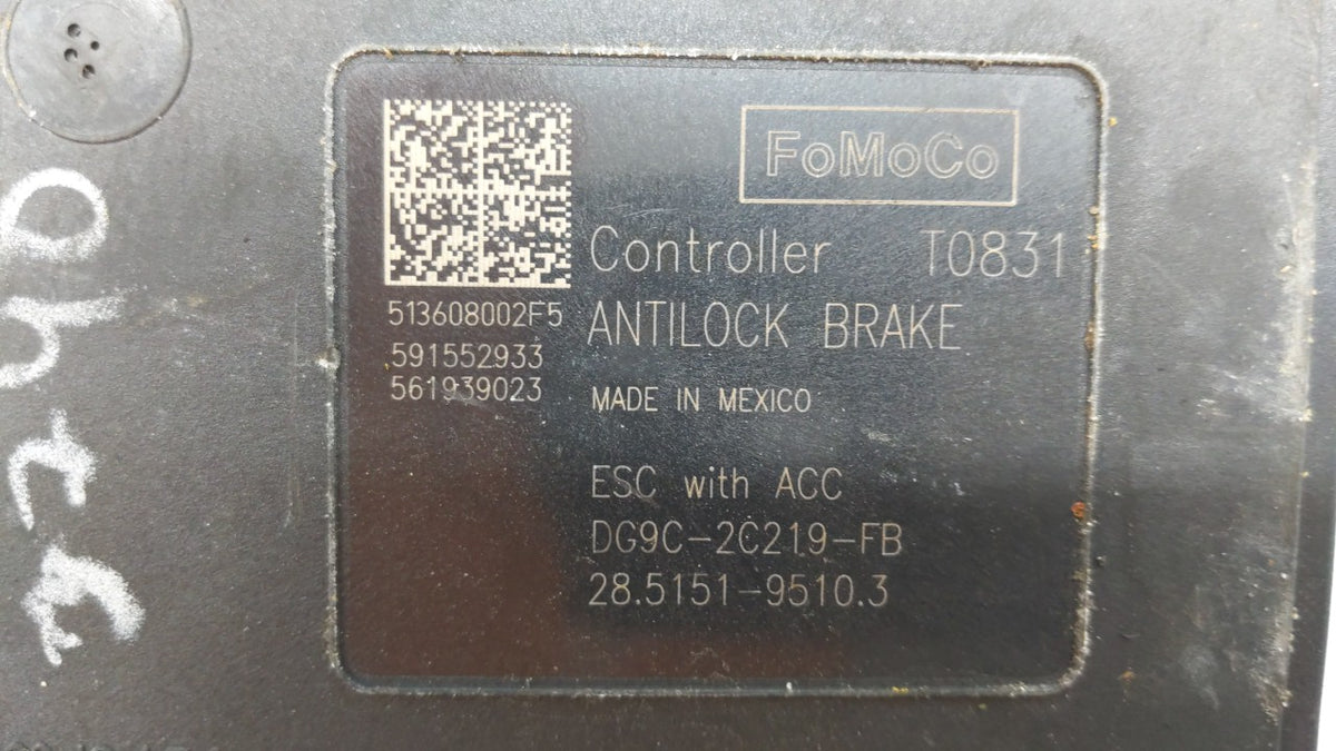 2013 Ford Fusion Anti-Lock Brake ABS Pump Module Actuator OEM P/N:DG9C-2C405-AH DG9C-2C405-FB Fits OEM Used Auto Parts - Oem