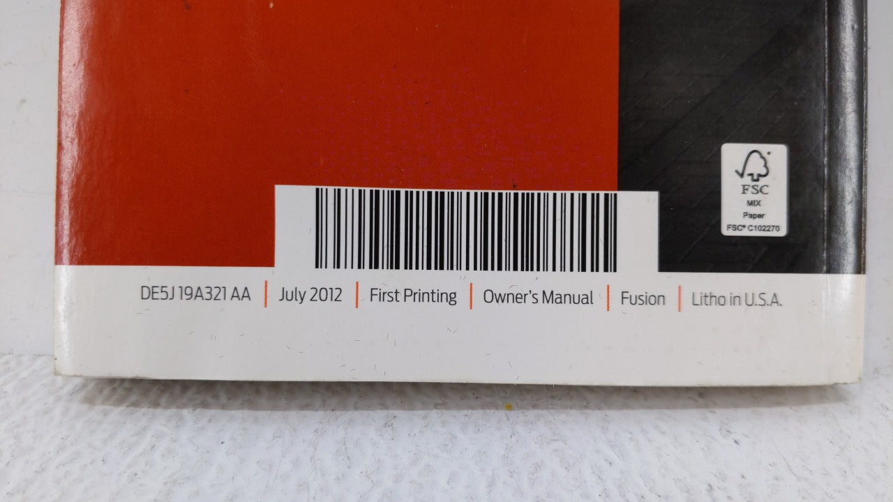 2013 Ford Fusion Owners Manual Book Guide OEM Used Auto Parts - Oemusedautoparts1.com
