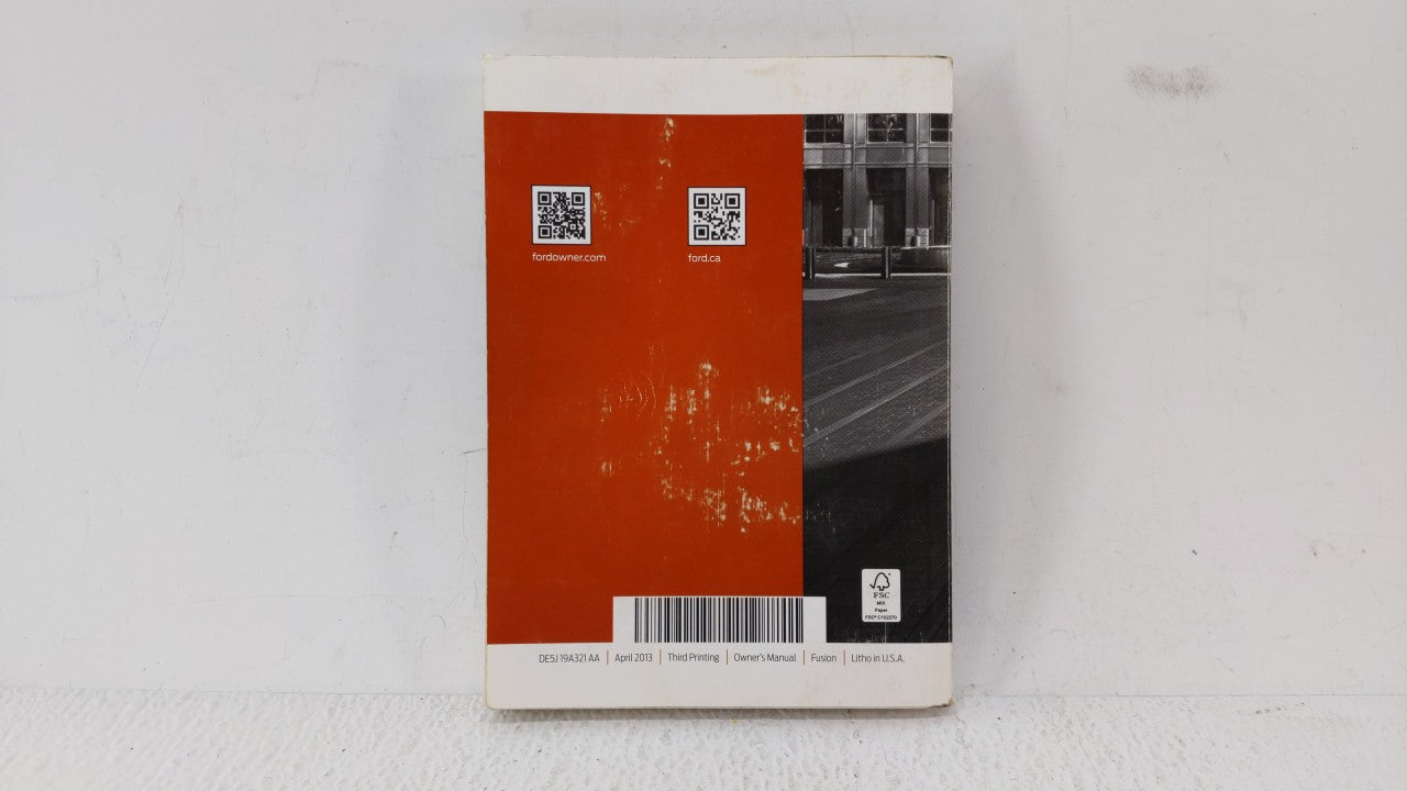 2013 Ford Fusion Owners Manual Book Guide OEM Used Auto Parts - Oemusedautoparts1.com