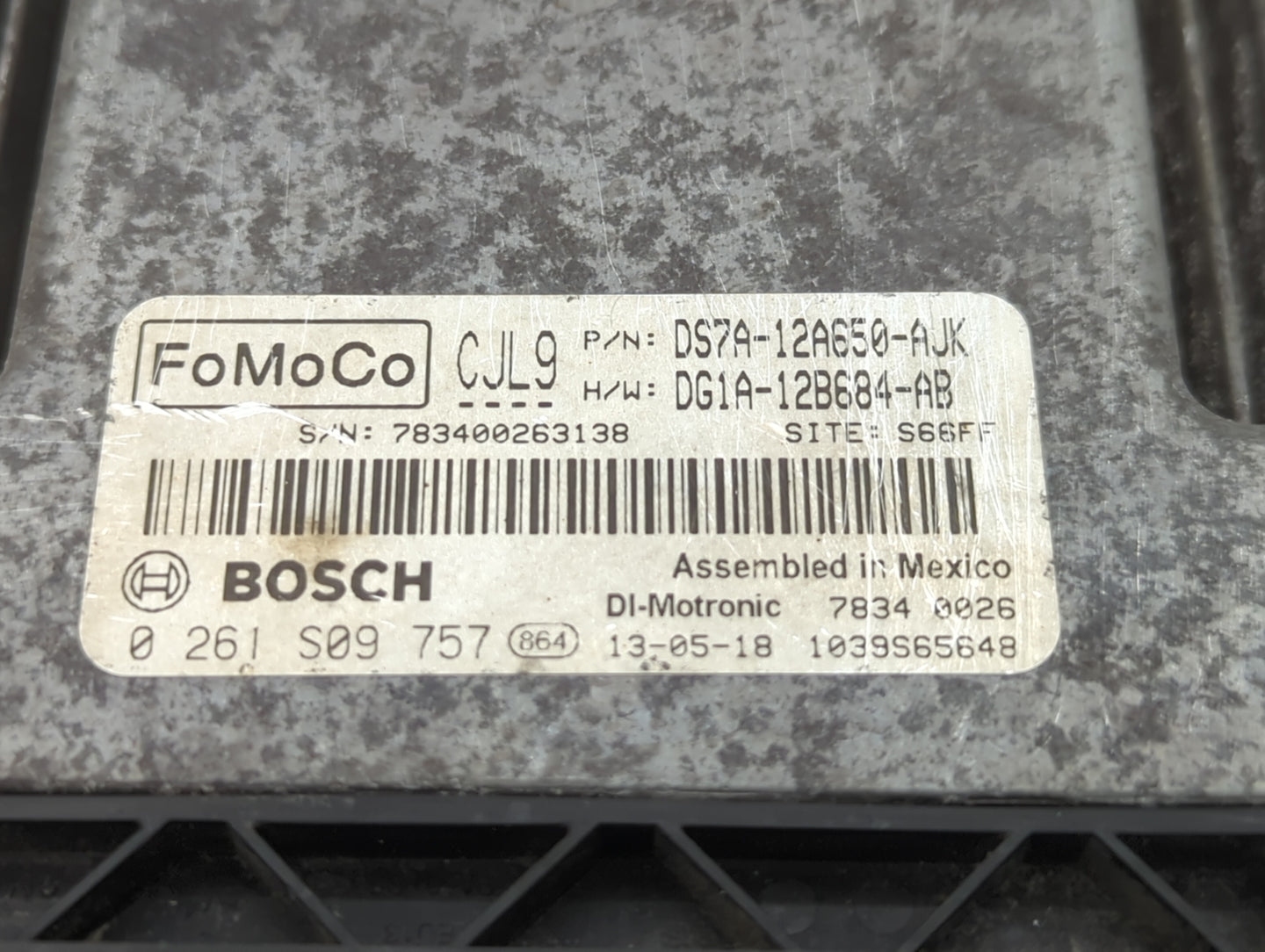 2013 Ford Fusion PCM Engine Control Computer ECU ECM PCU OEM P/N:DS7A-12A650-ANK DS7A-12A650-ANG, DG1A-12B684-AB Fits OEM Us