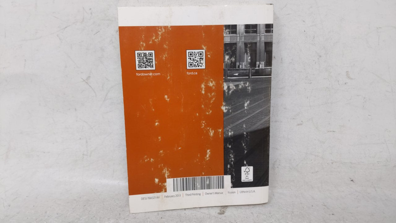 2013 Ford Fusion Owners Manual Book Guide OEM Used Auto Parts - Oemusedautoparts1.com