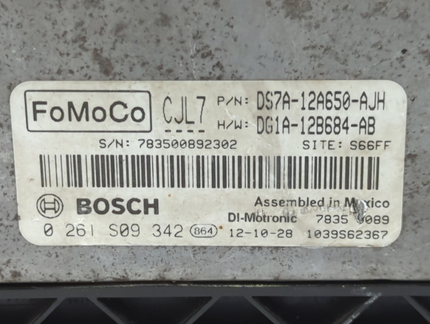 2013 Ford Fusion PCM Engine Control Computer ECU ECM PCU OEM P/N:DS7A-12A650-AJH Fits OEM Used Auto Parts - Oemusedautoparts
