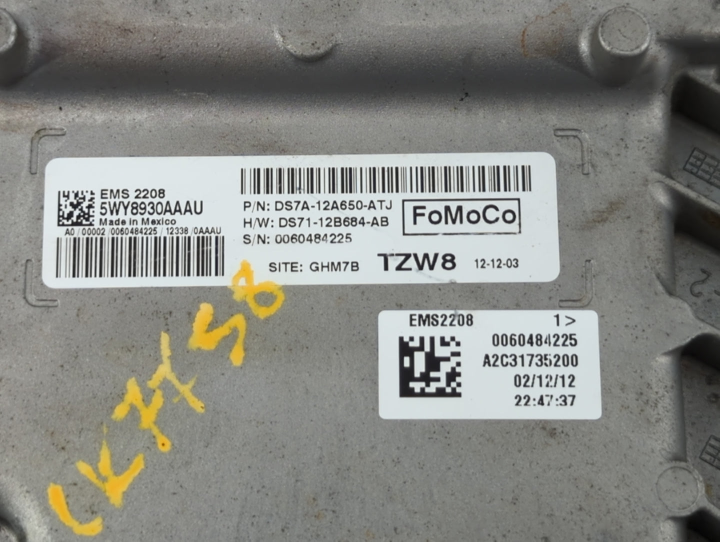 2013 Ford Fusion PCM Engine Control Computer ECU ECM PCU OEM P/N:DS7A-12A650-ATJ Fits OEM Used Auto Parts - Oemusedautoparts